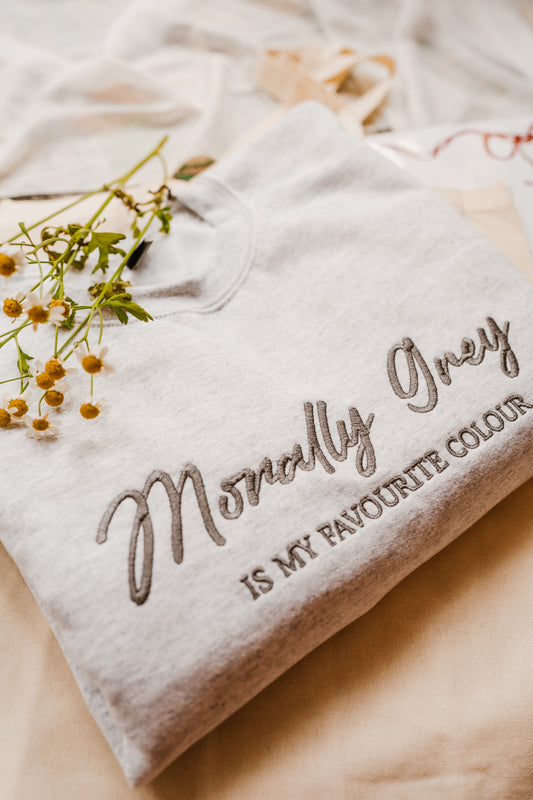 Morally Grey Embroidered Sweatshirt