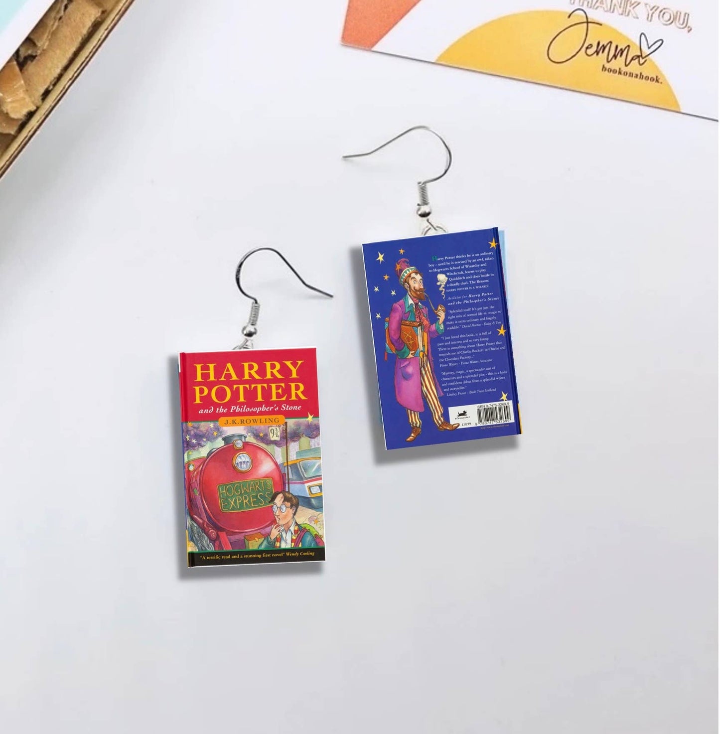 Harry Potter and The Philosophers Stone | Miniature Book Earrings