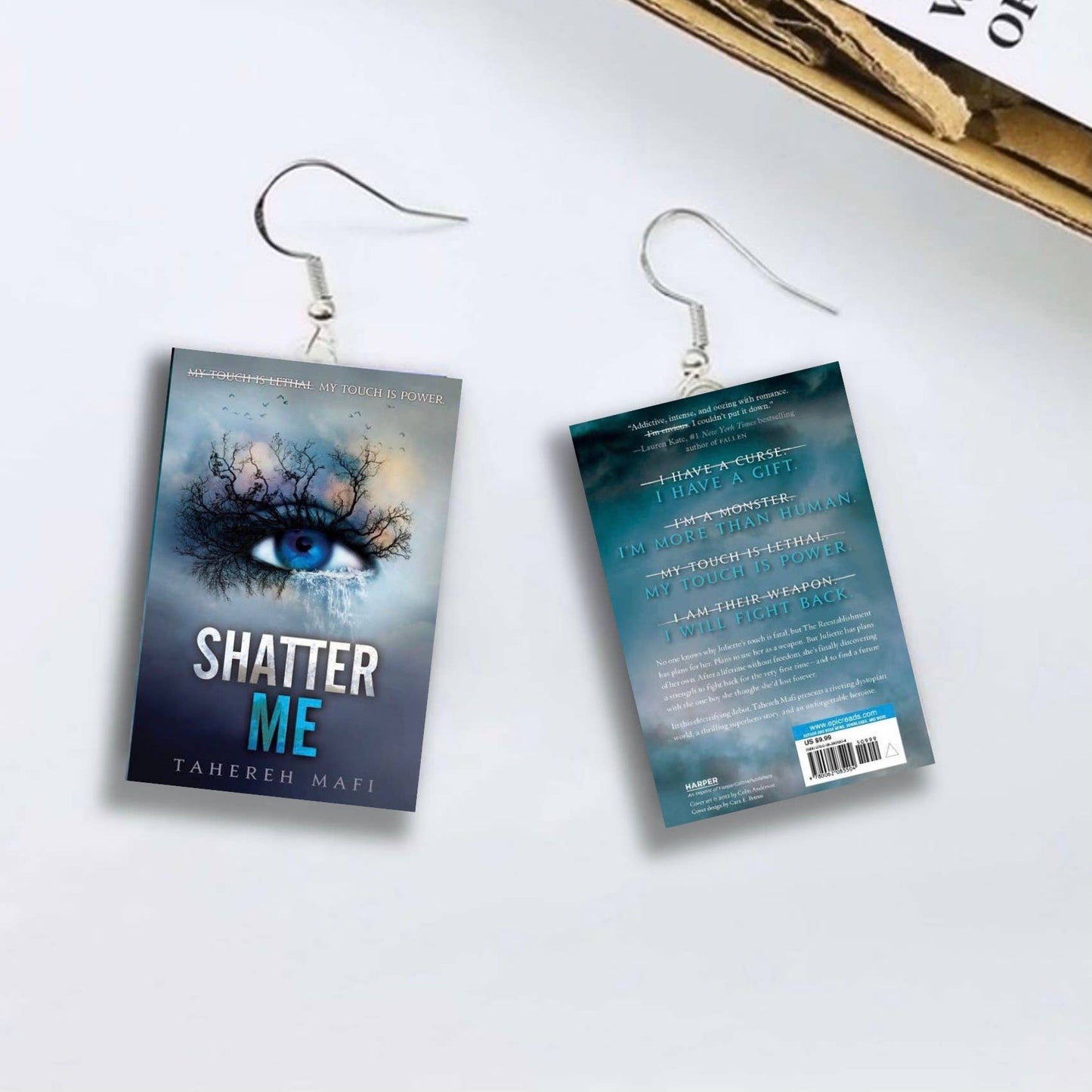 Shatter Me | Tahereh Mafi | Miniature Book Earrings
