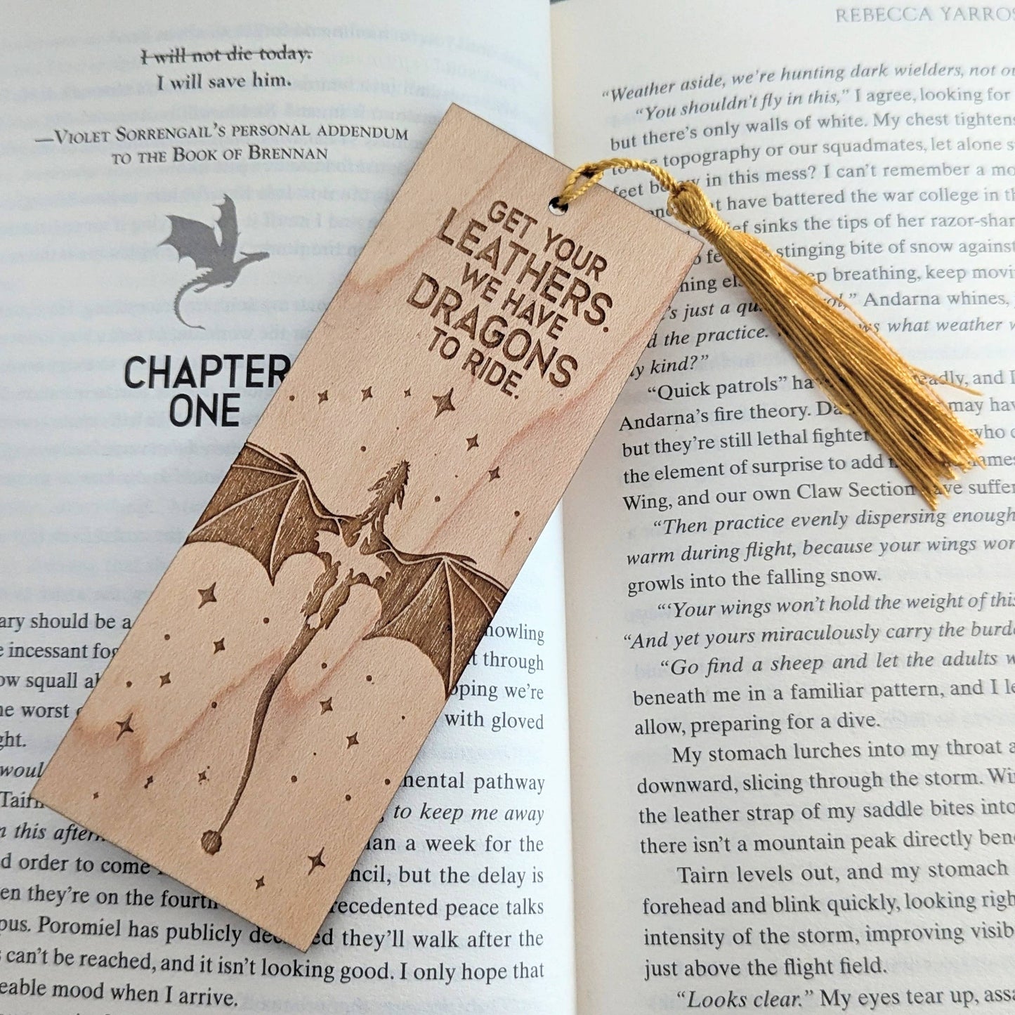 Onyx Storm The Empyrean Inspired wood Bookmark Fourth Wing