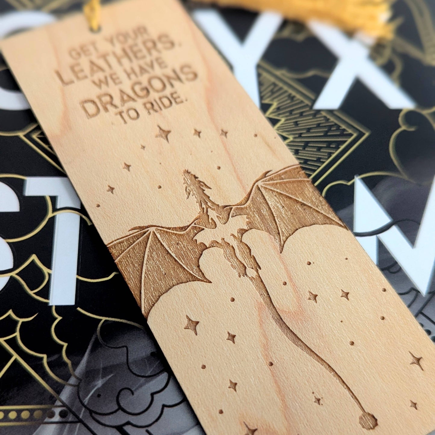 Onyx Storm The Empyrean Inspired wood Bookmark Fourth Wing
