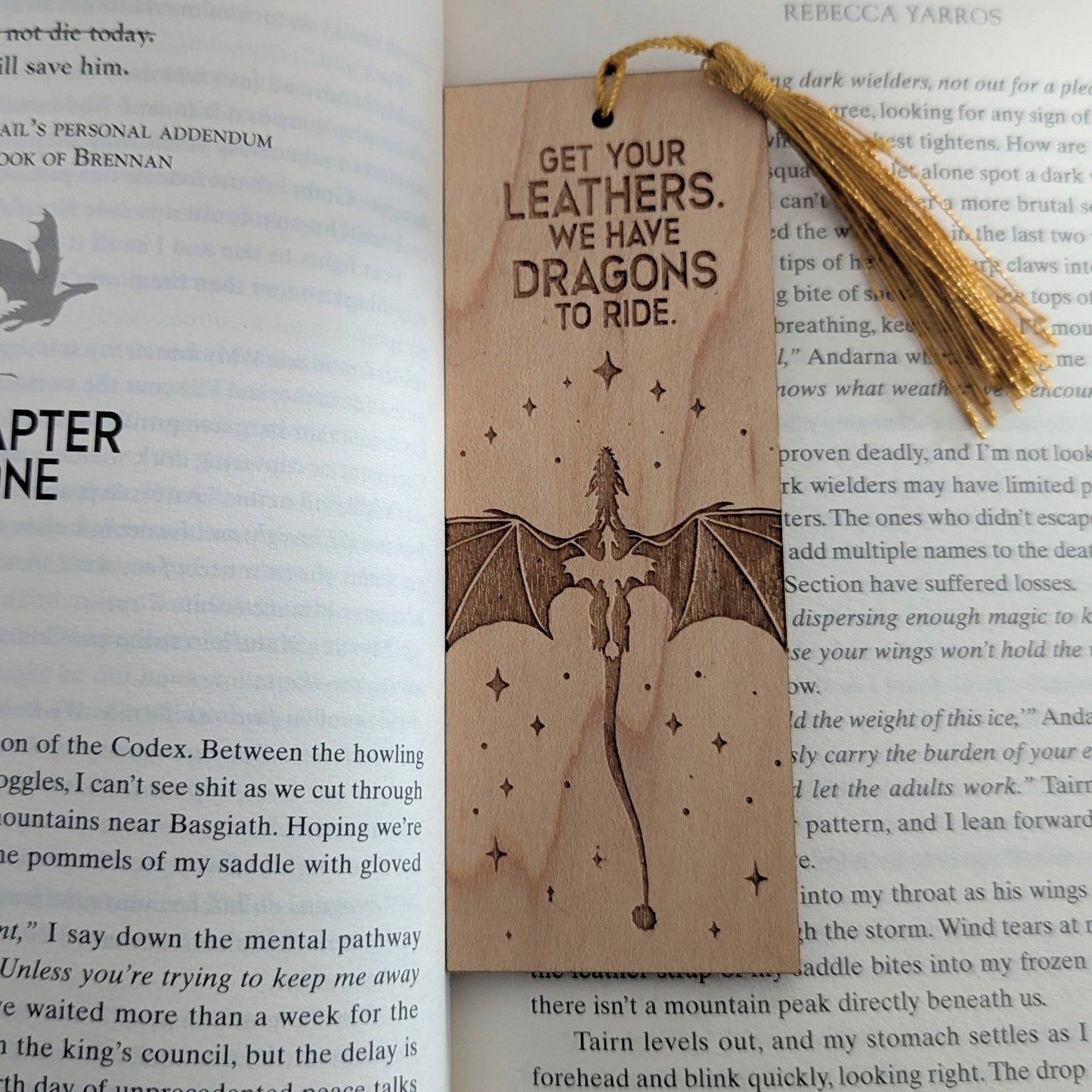 Onyx Storm The Empyrean Inspired wood Bookmark Fourth Wing