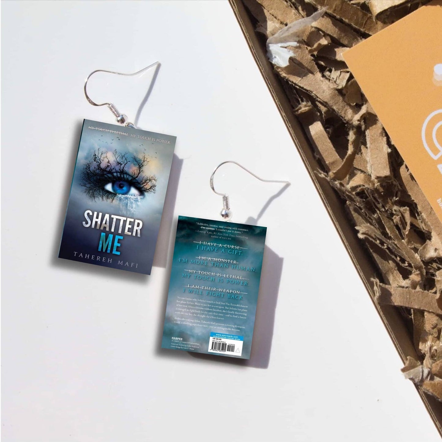 Shatter Me | Tahereh Mafi | Miniature Book Earrings