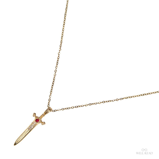 The Dragon Sword Chronicles Gold Bookish Pendant Necklace