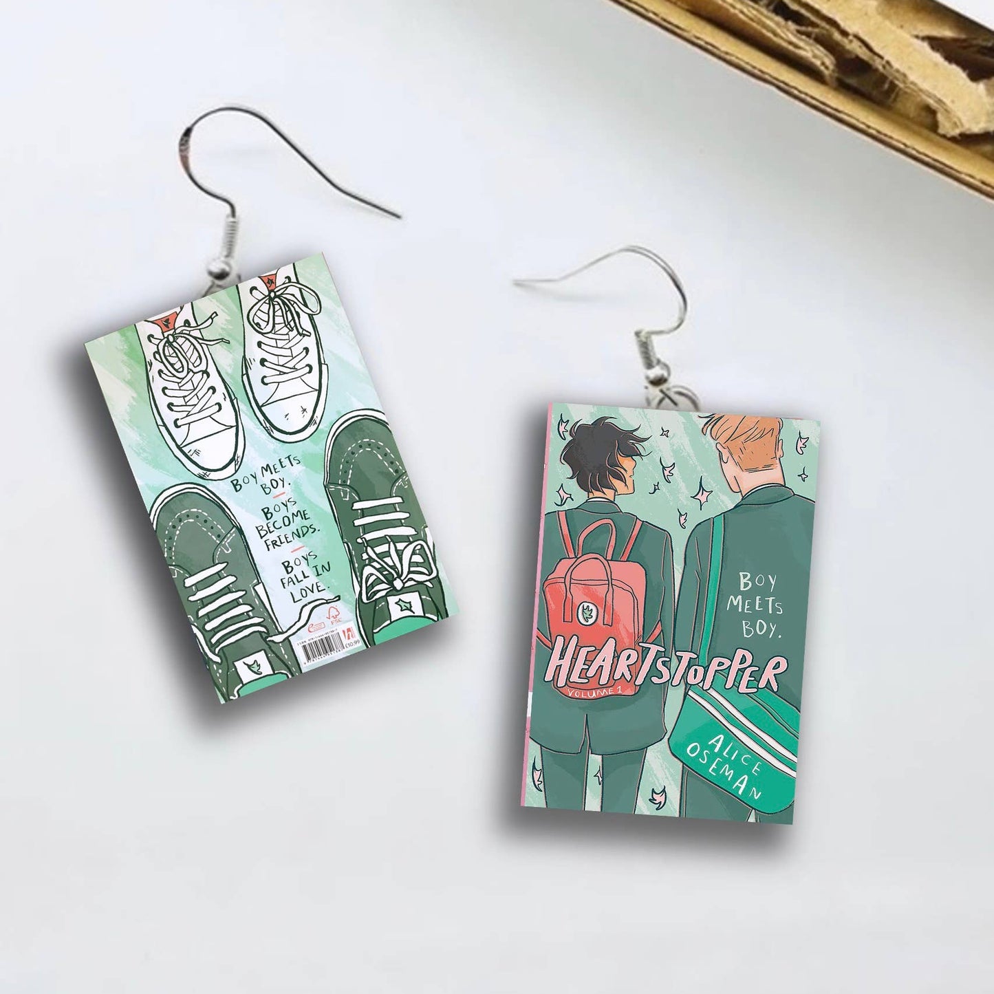 Heartstopper Vol 1 | Alice Oseman | Miniature Book Earrings