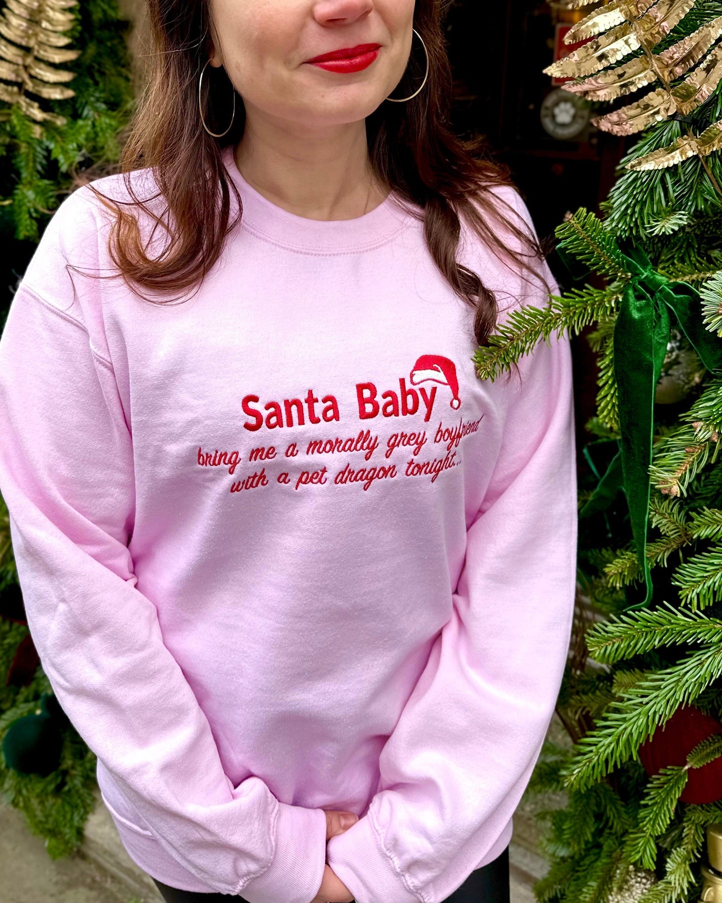 Santa Baby Embroidered Sweatshirt